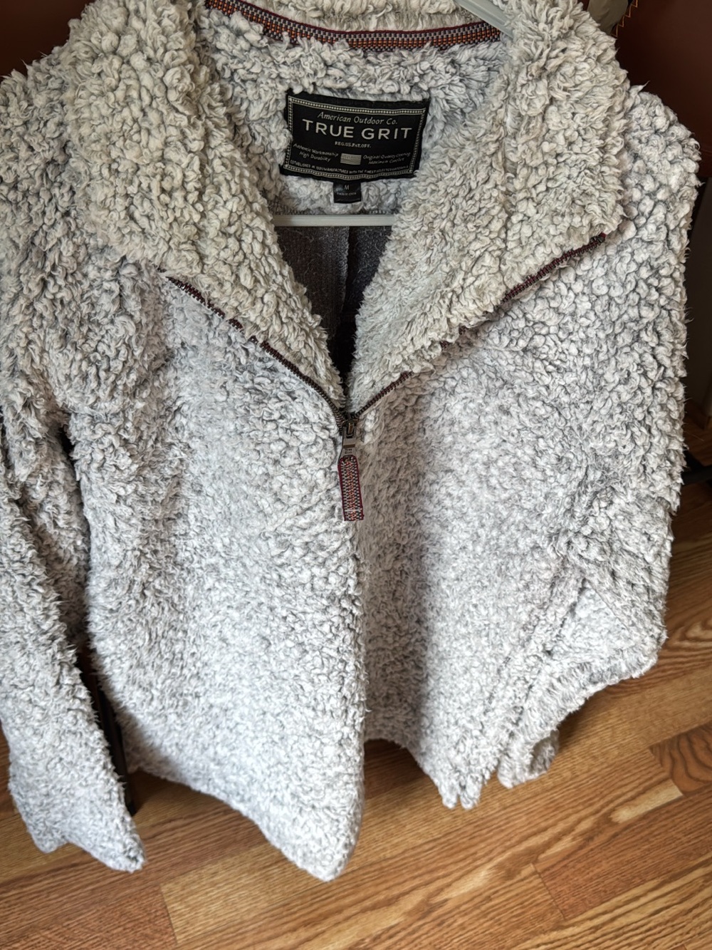 True Grit Cream Sherpa Teddy Jacket with Zip
